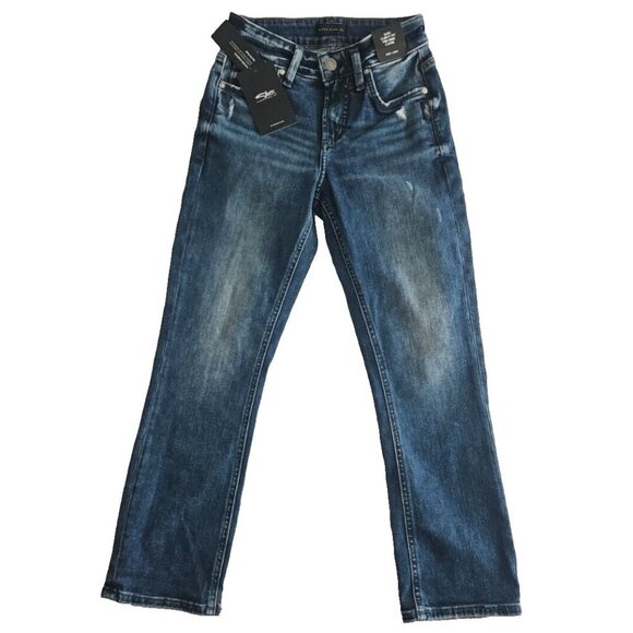 Silver Jeans Co Women's Suki Mid Rise Capri Jeans Silver W24/L23.5 Stretch - Picture 1 of 16